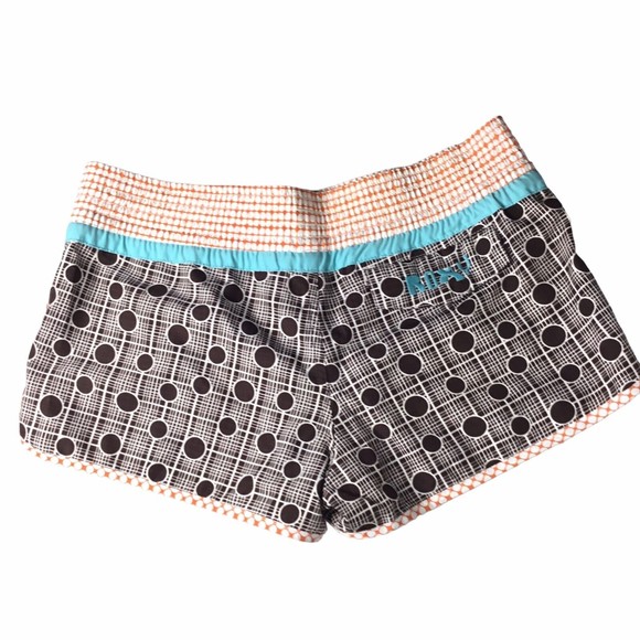 Roxy Size 11 Brown orange geometric board shorts Polyester Style L469569 - Picture 6 of 12
